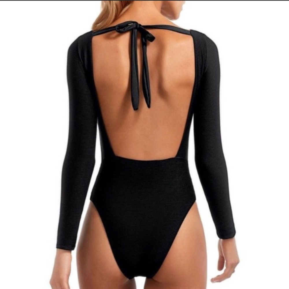 NWT Vitamin A swim body suit black biorib eco